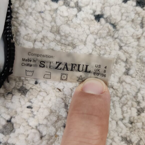 ZAFUL Swimsuit Size 4 Polka Dot Black White Spaghetti Straps Beach Summer Pool - Picture 3 of 10